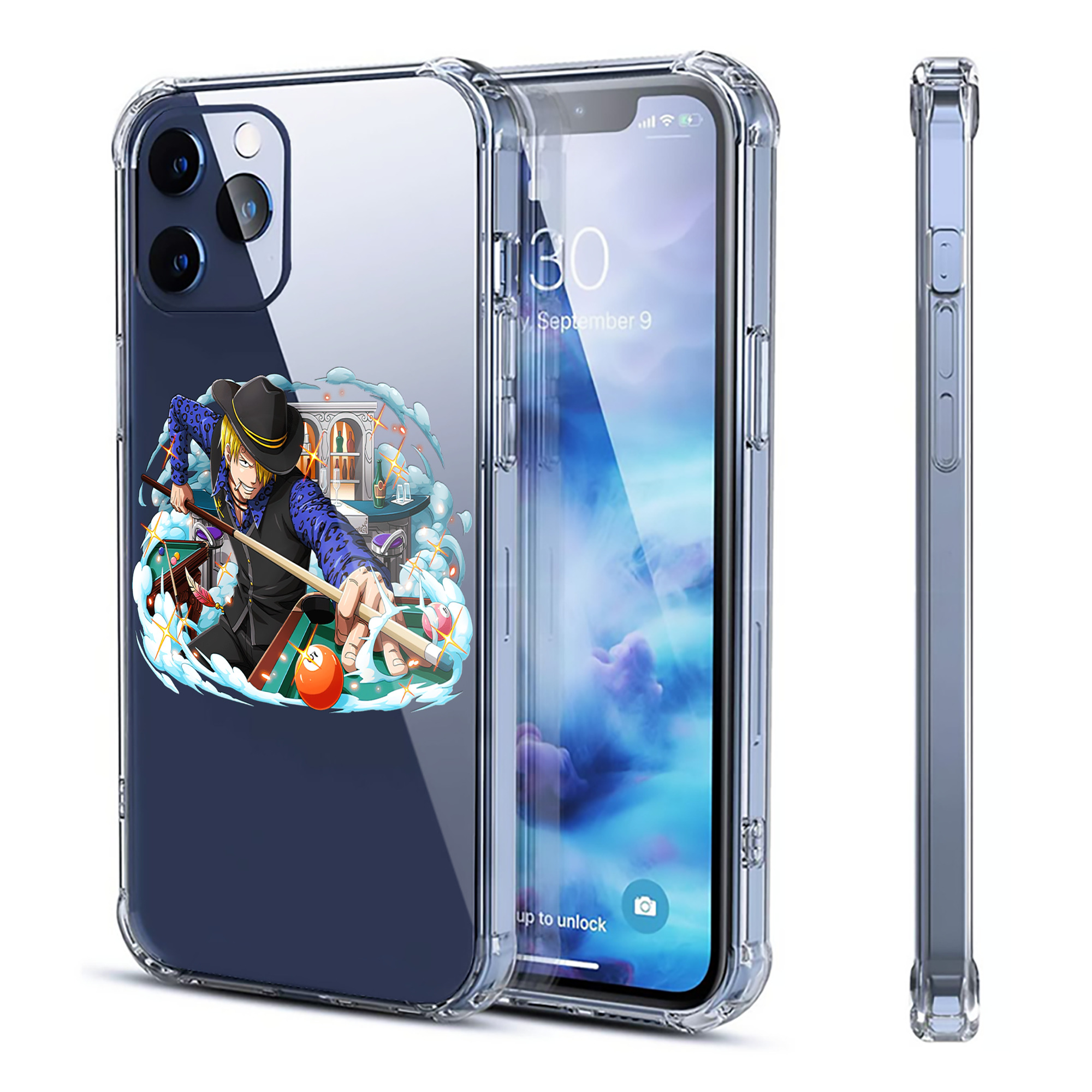 （画像用） ワンピース サンジ ONE PIECE Sanji 【iPhone 12シリーズ対応】透明スマホケース（クリアソフトケース）